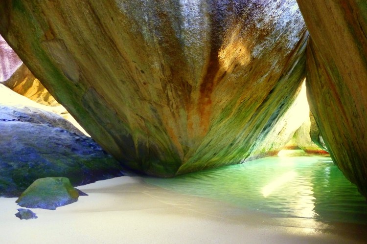 Photo of large boulders at the Baths in Virgin Gorda, British Virgin Islands
