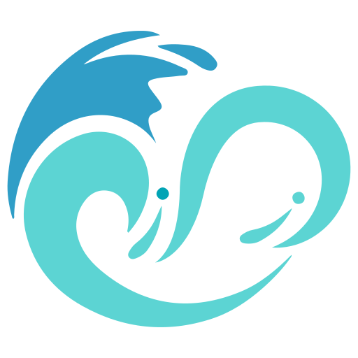 Logo drawing of crashing waves